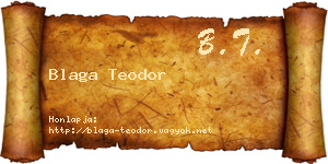 Blaga Teodor névjegykártya